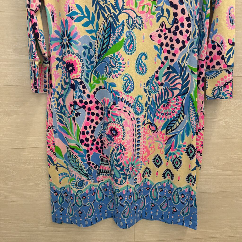 Lilly Pulitzer Cream/ Multi Print Long Sleeve Sophie Dress Medium