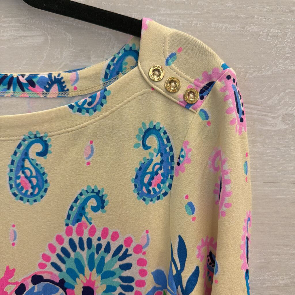 Lilly Pulitzer Cream/ Multi Print Long Sleeve Sophie Dress Medium