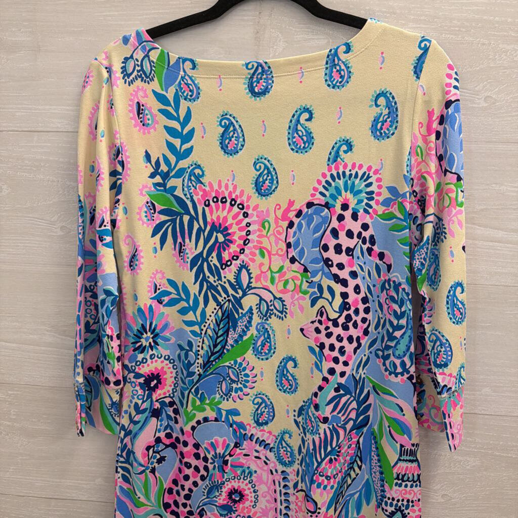 Lilly Pulitzer Cream/ Multi Print Long Sleeve Sophie Dress Medium
