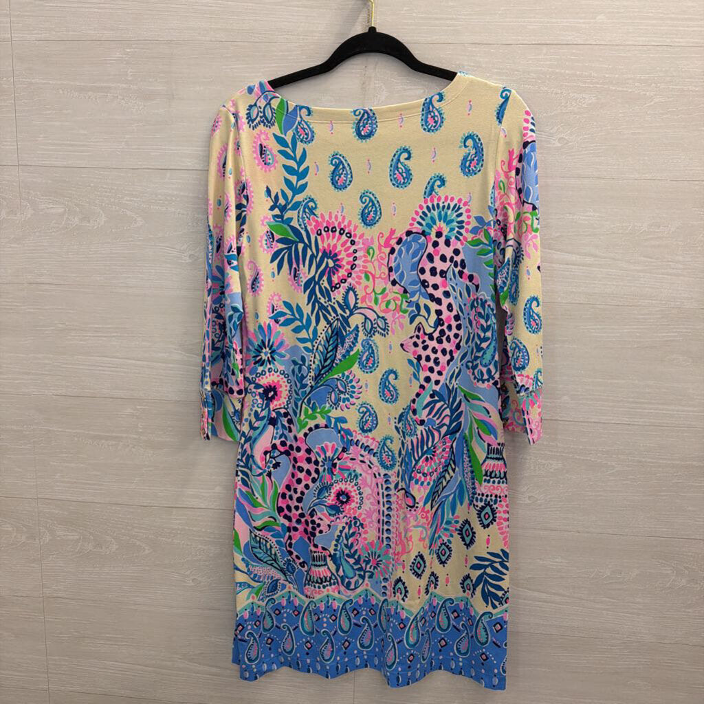 Lilly Pulitzer Cream/ Multi Print Long Sleeve Sophie Dress Medium