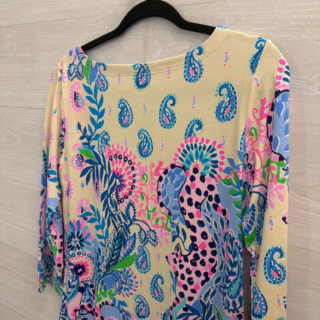 Lilly Pulitzer Cream/ Multi Print Long Sleeve Sophie Dress Medium