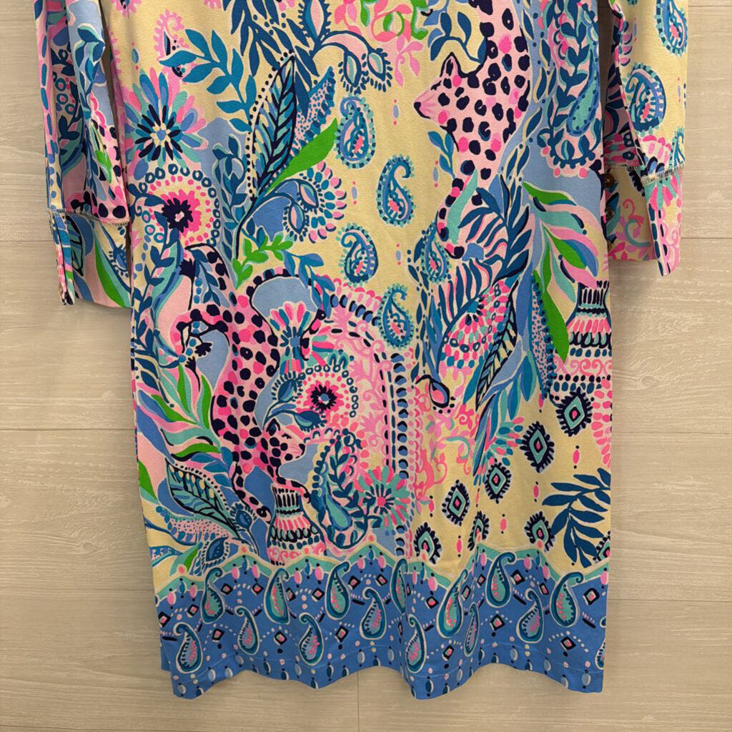 Lilly Pulitzer Cream/ Multi Print Long Sleeve Sophie Dress Medium