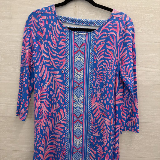 Lilly Pulitzer Blue/ Pink Print Long Sleeve Dress Medium