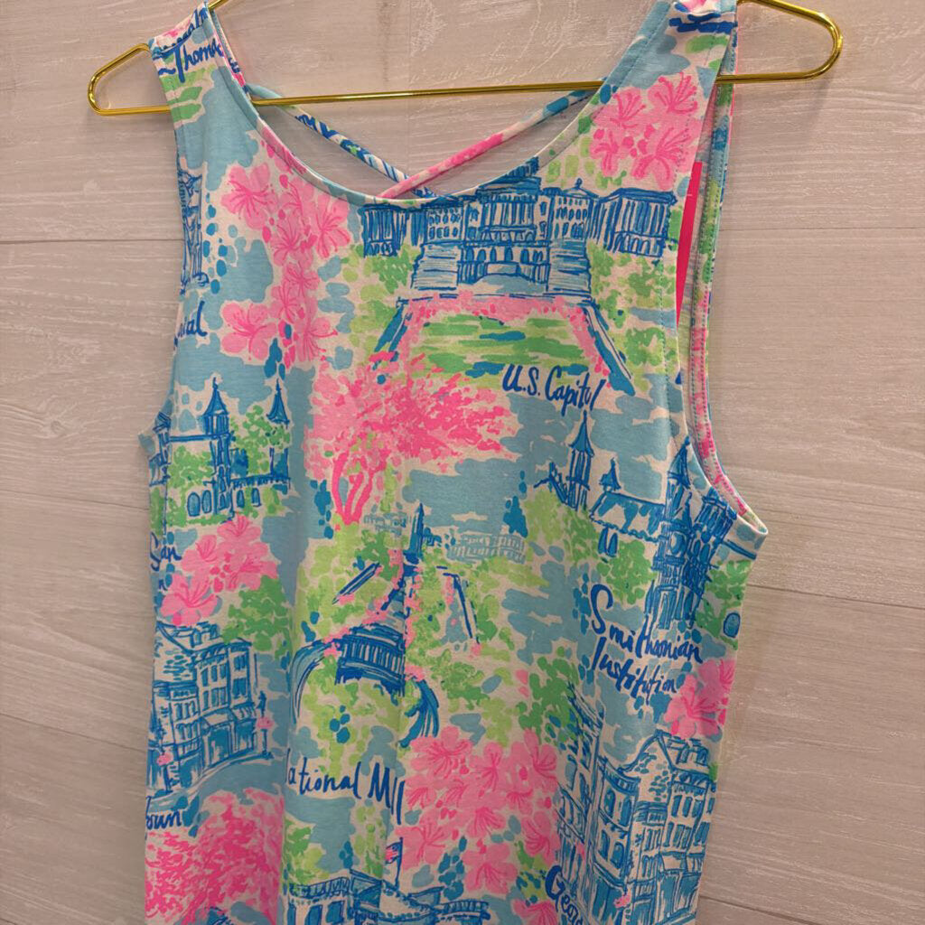 Lilly Pulitzer Blue/ Pink Print Kristen Dress Medium