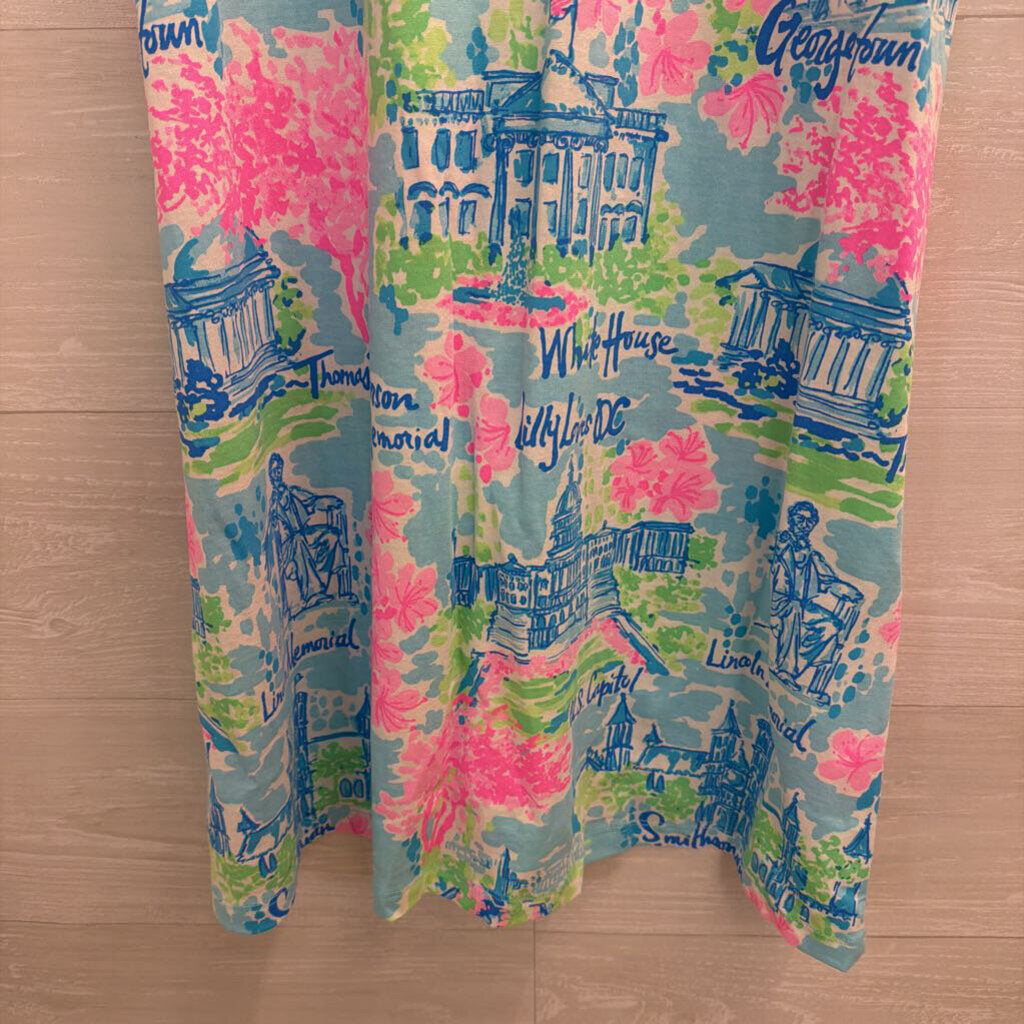 Lilly Pulitzer Blue/ Pink Print Kristen Dress Medium