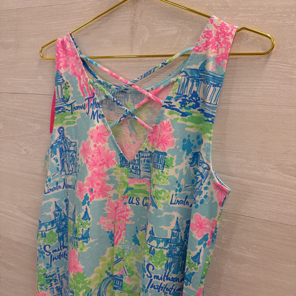 Lilly Pulitzer Blue/ Pink Print Kristen Dress Medium