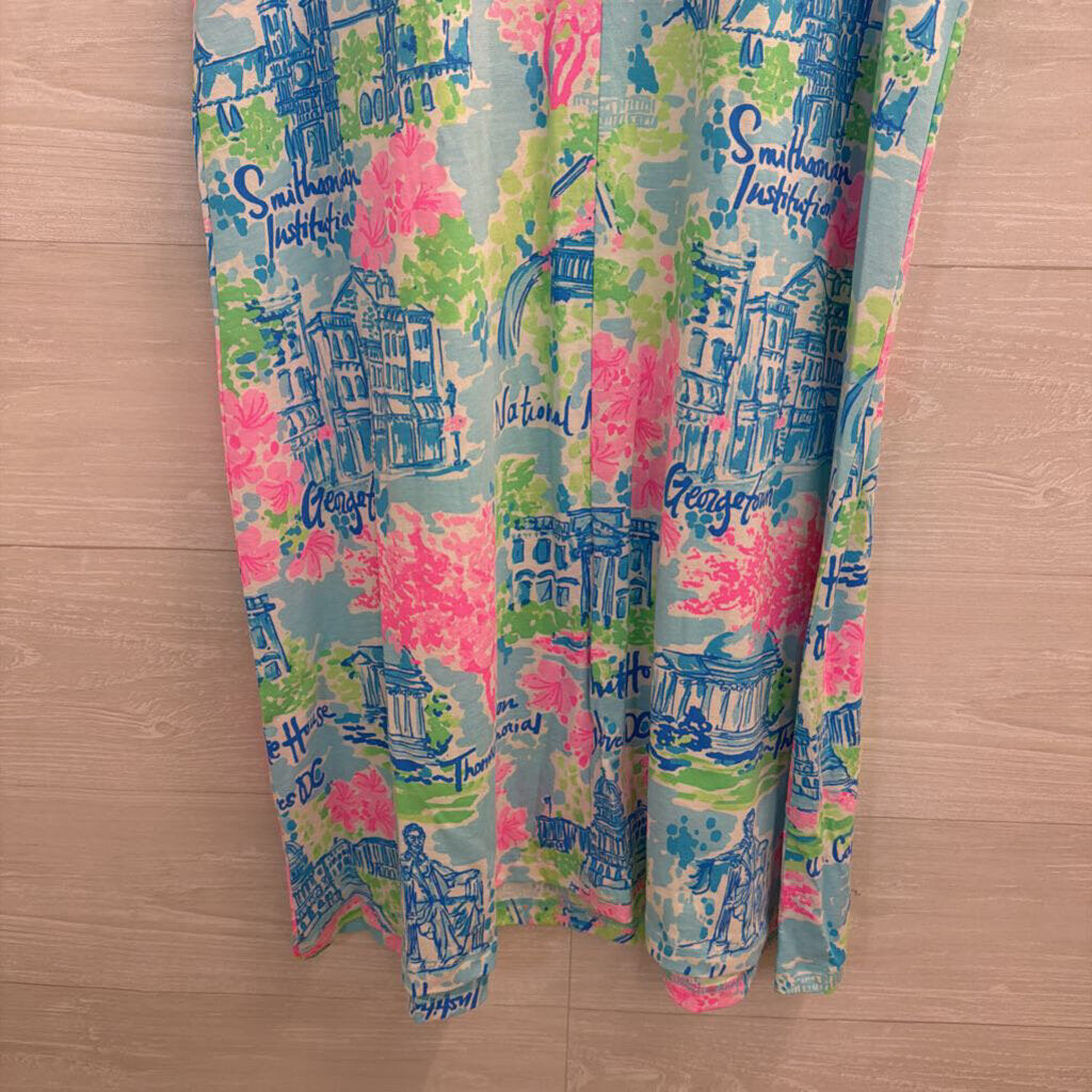 Lilly Pulitzer Blue/ Pink Print Kristen Dress Medium