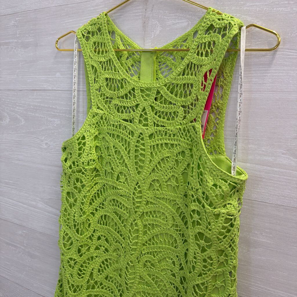 Lilly Pultizer Green Lace Siesta Shift Dress 8