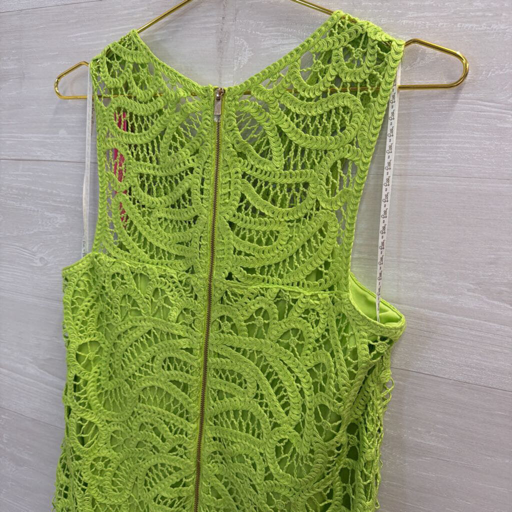 Lilly Pultizer Green Lace Siesta Shift Dress 8