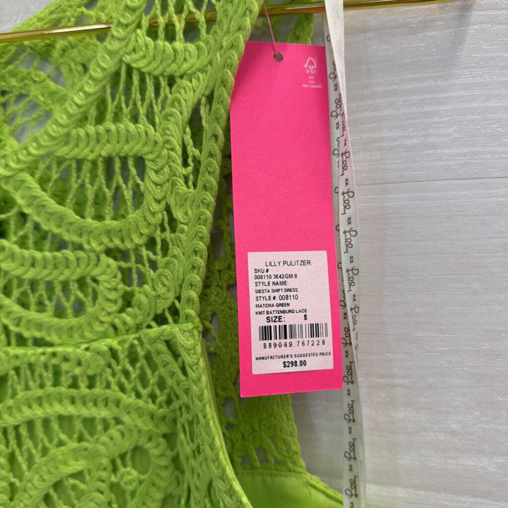 Lilly Pultizer Green Lace Siesta Shift Dress 8