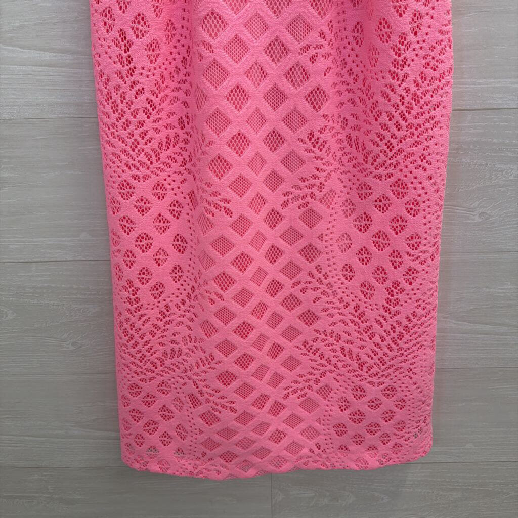 Lilly Pulitzer Pink Lace High Neck Sleeveless Dress Medium