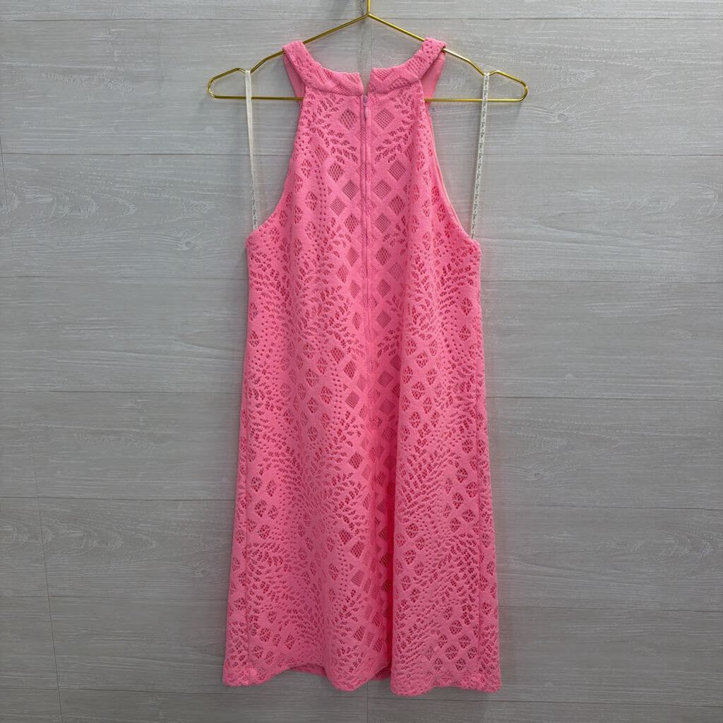 Lilly Pulitzer Pink Lace High Neck Sleeveless Dress Medium