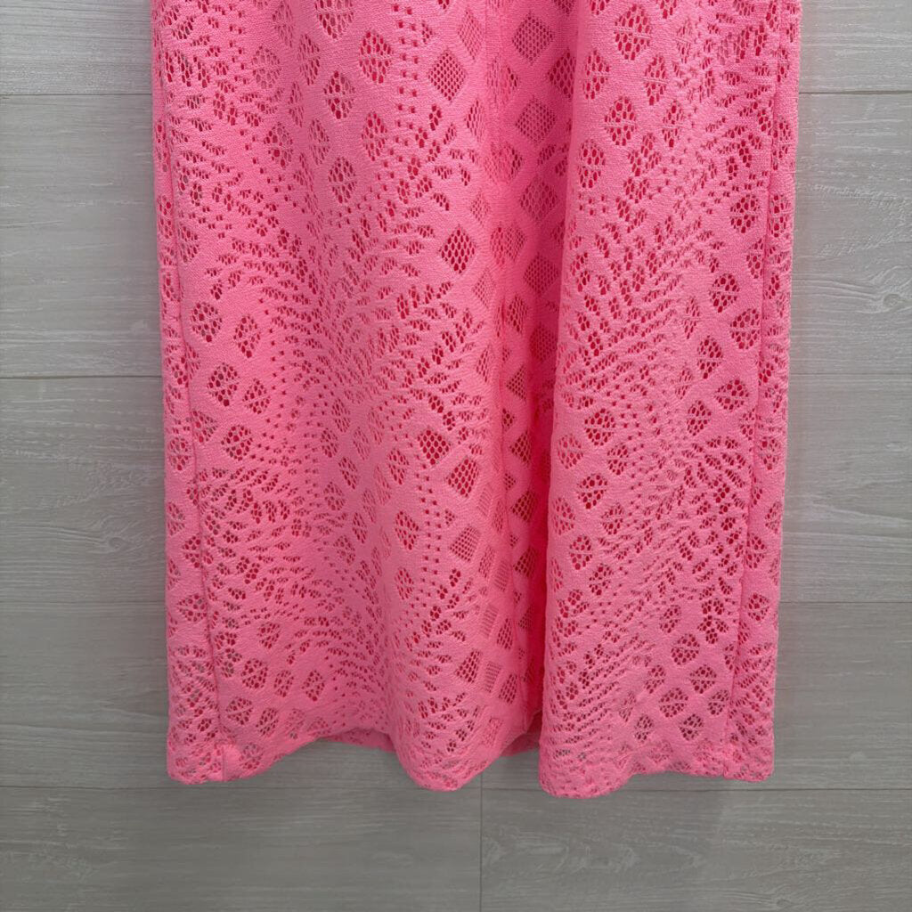 Lilly Pulitzer Pink Lace High Neck Sleeveless Dress Medium