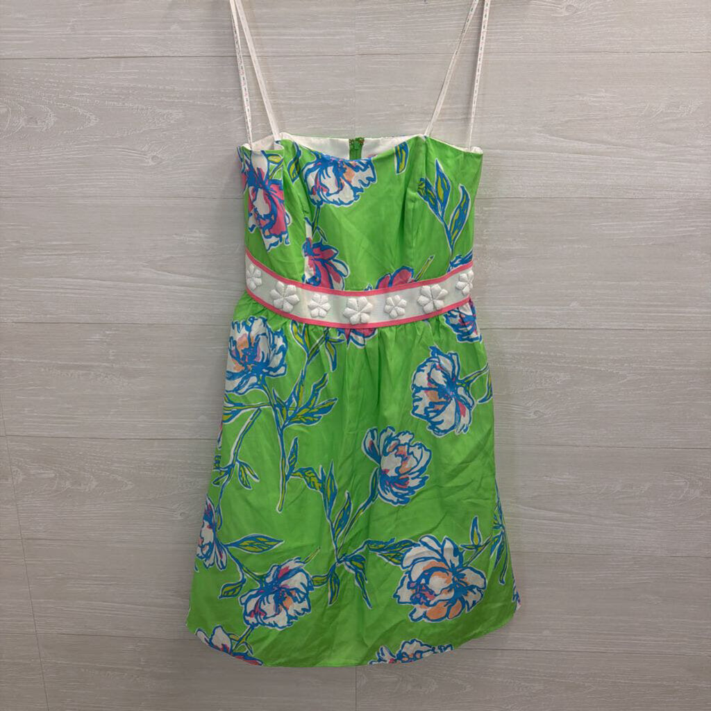 Lilly Pulitzer Green/ Multi Print Strapless Langley Dress 2