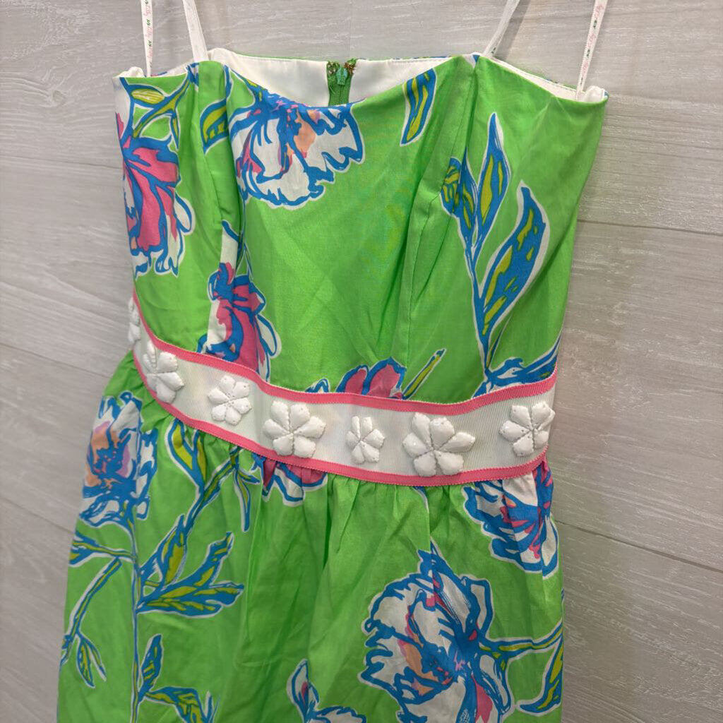 Lilly Pulitzer Green/ Multi Print Strapless Langley Dress 2