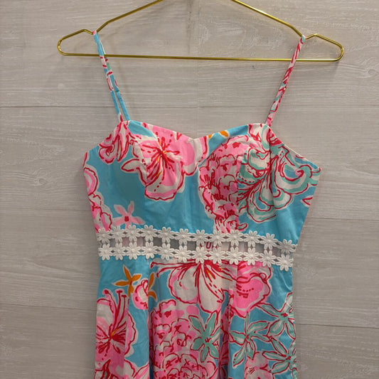 Lilly Pulitzer Blue/ Multi Print Lenore Dress 0