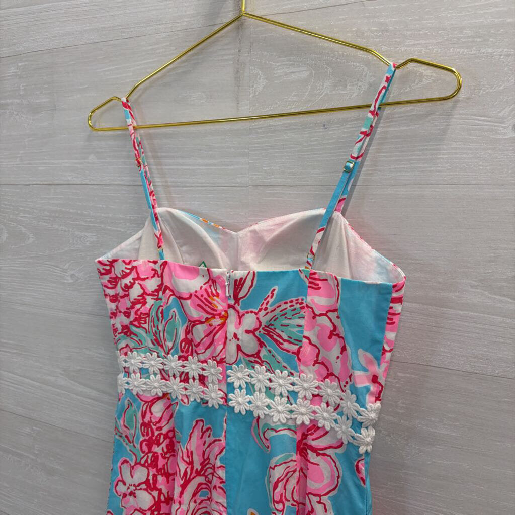 Lilly Pulitzer Blue/ Multi Print Lenore Dress 0