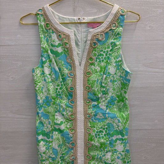 Lilly Pulitzer White/ Green Print Janice Shift Dress 2