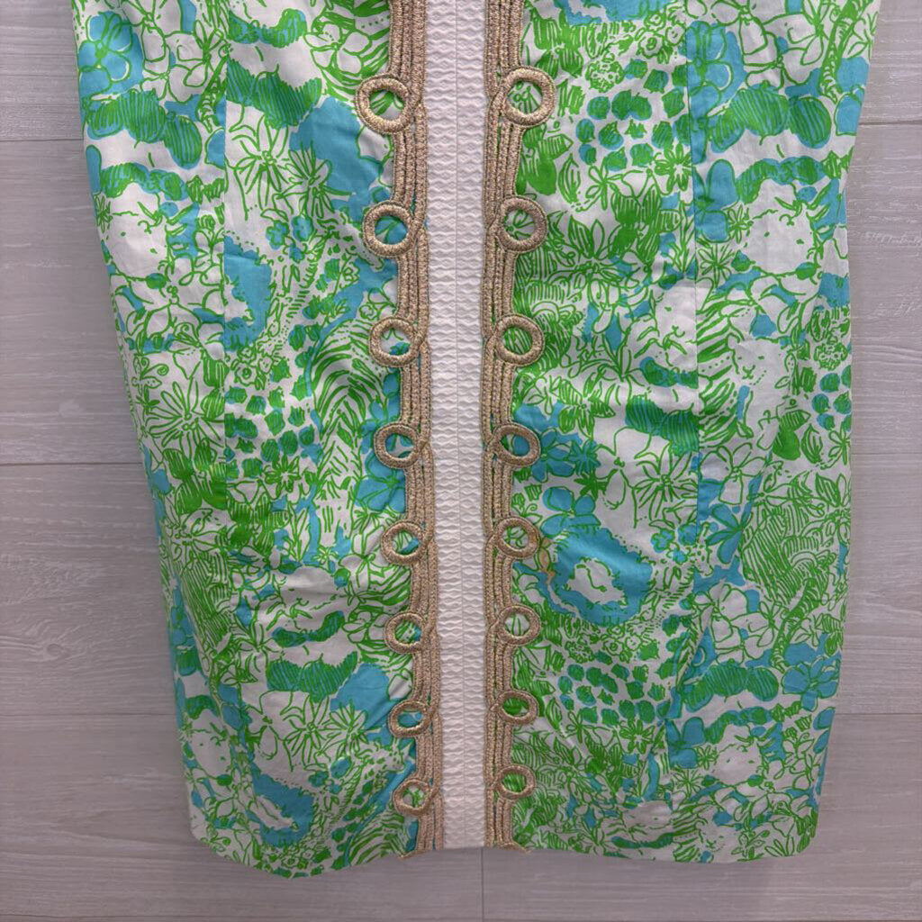 Lilly Pulitzer White/ Green Print Janice Shift Dress 2
