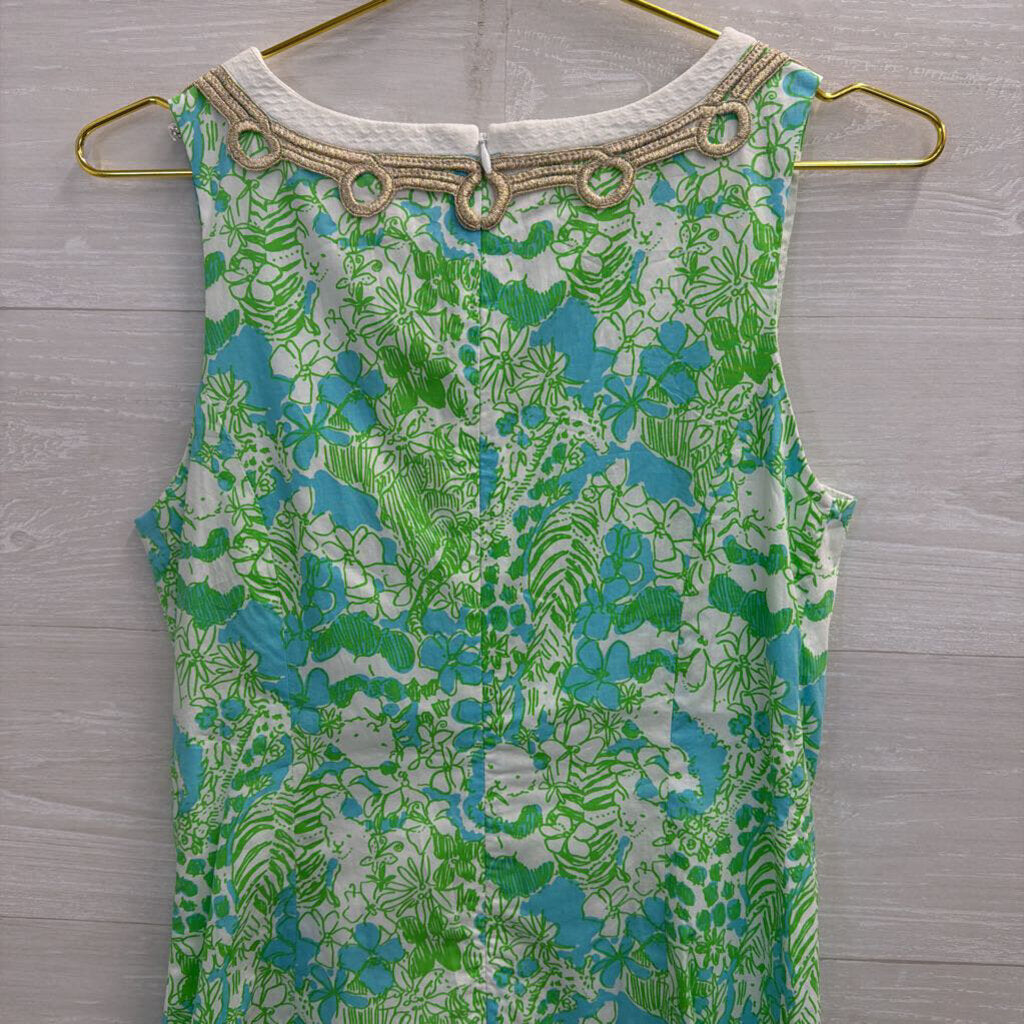 Lilly Pulitzer White/ Green Print Janice Shift Dress 2