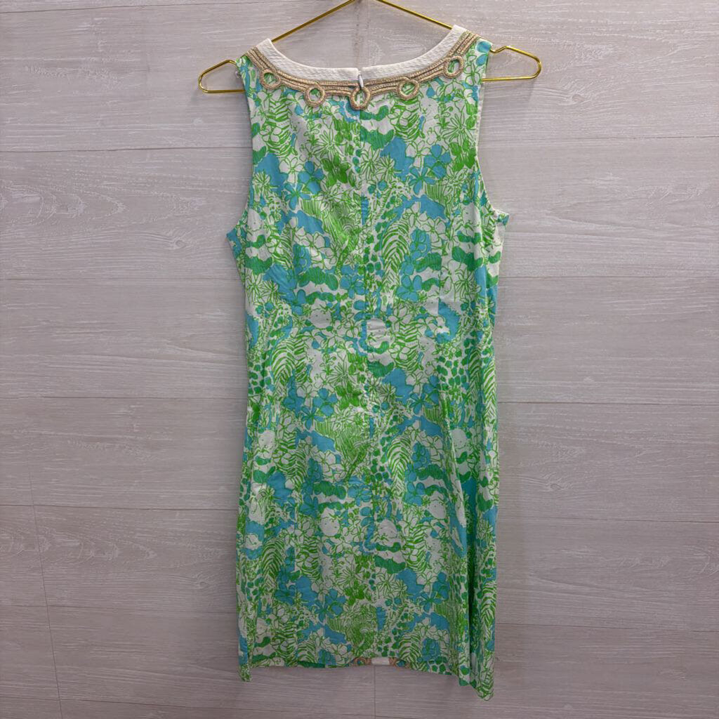 Lilly Pulitzer White/ Green Print Janice Shift Dress 2