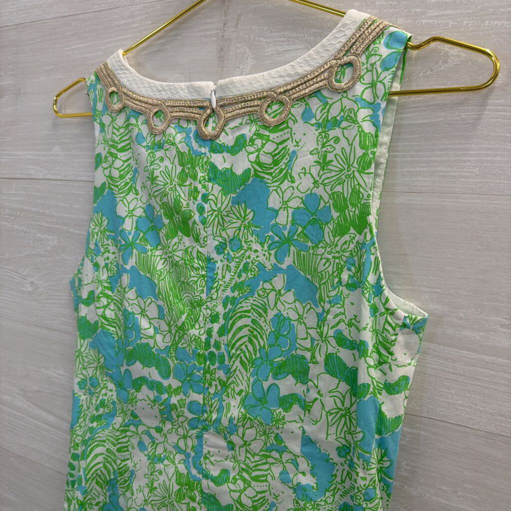 Lilly Pulitzer White/ Green Print Janice Shift Dress 2