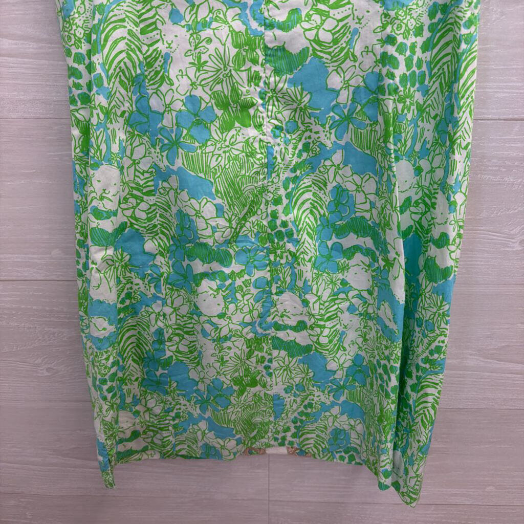 Lilly Pulitzer White/ Green Print Janice Shift Dress 2