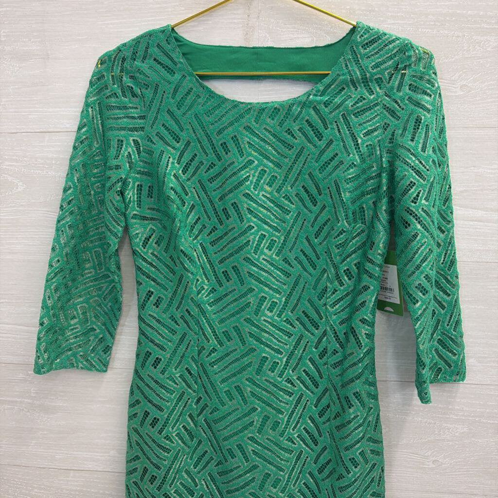 Lilly Pulitzer Green Lace Long Sleeve Camellia Dress 0