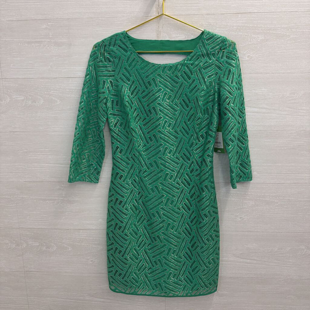 Lilly Pulitzer Green Lace Long Sleeve Camellia Dress 0