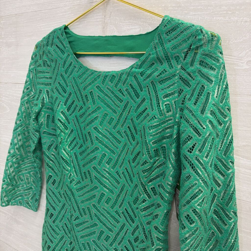 Lilly Pulitzer Green Lace Long Sleeve Camellia Dress 0