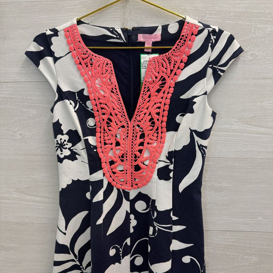 Lilly Pulitzer Navy/ White/ P9ink Briella Dress Extra Small