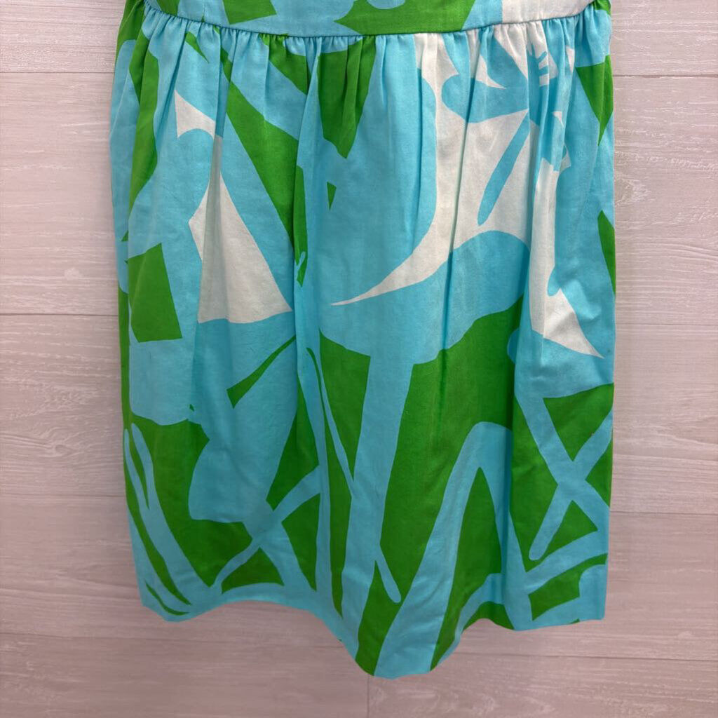 Lilly Pultizer Blue/ Green Print Strapless Lottie Dress 2