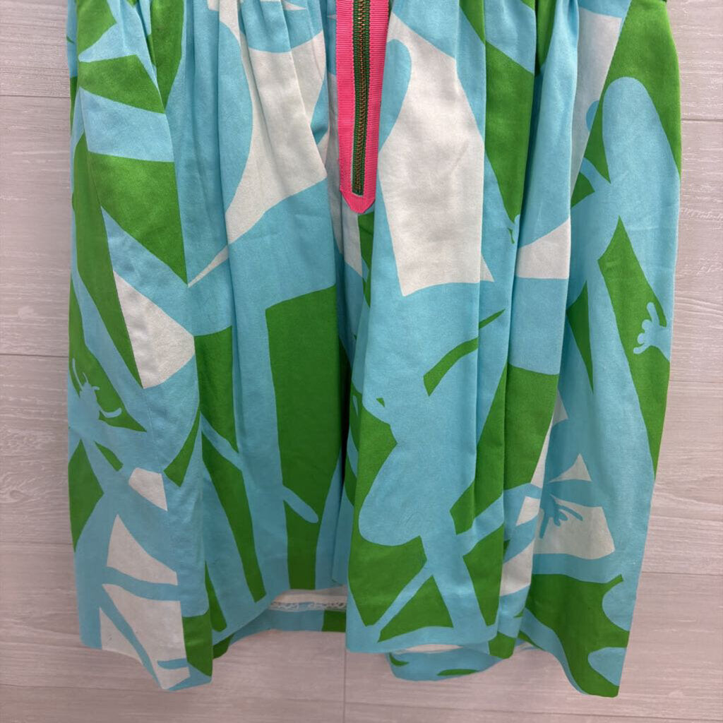 Lilly Pultizer Blue/ Green Print Strapless Lottie Dress 2