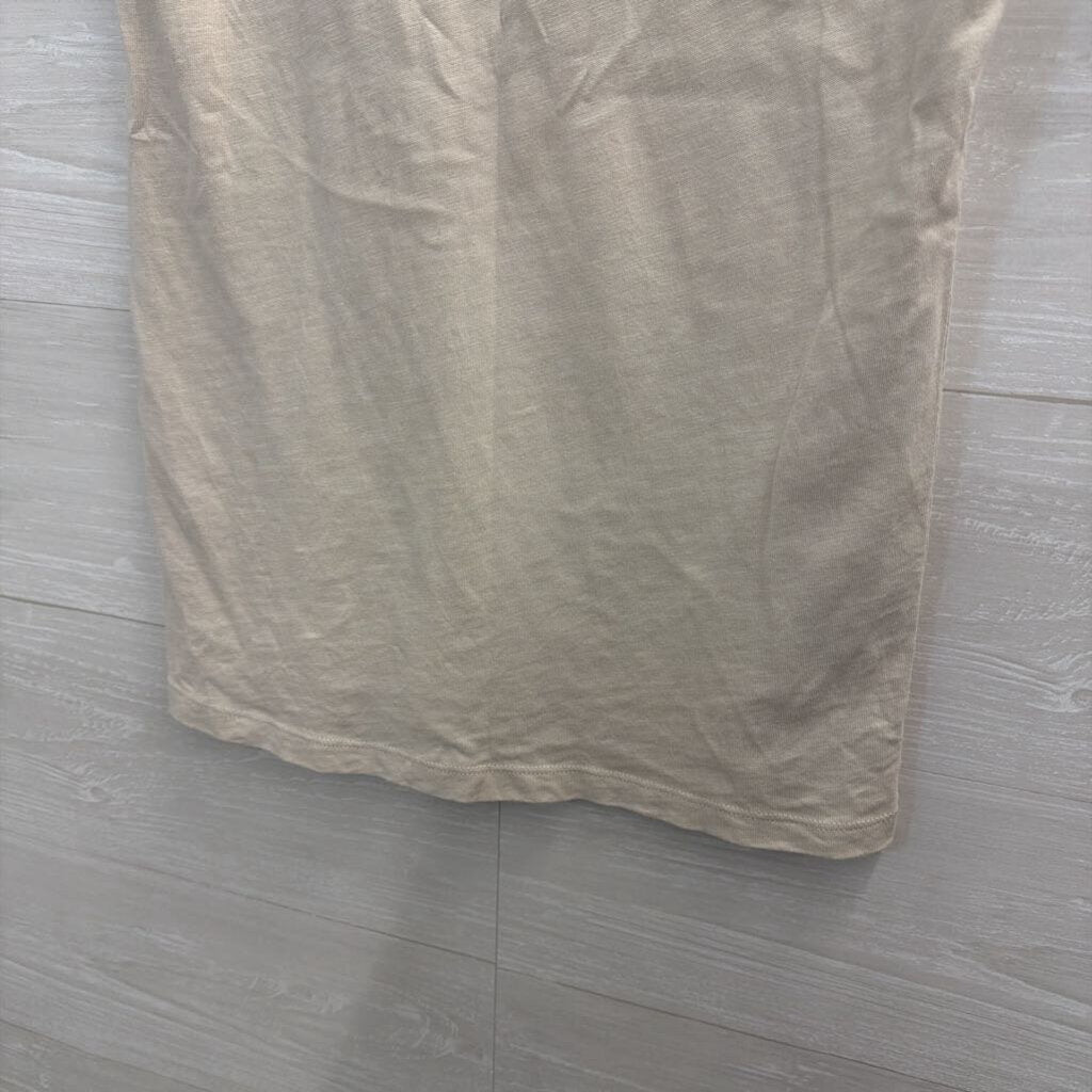 J Crew Beige/ Pink Flamingo Print Short Sleeve Top Extra Small