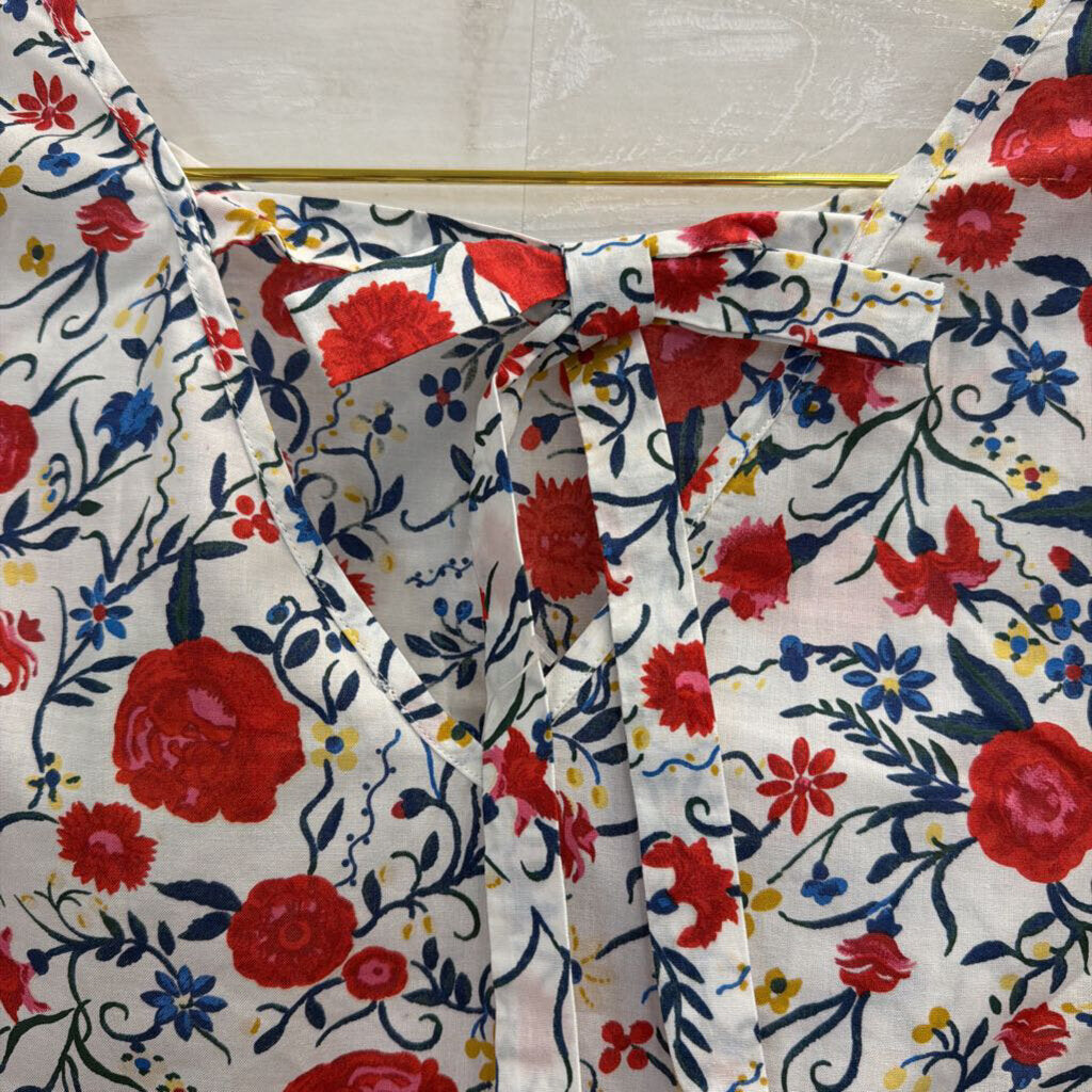 J Crew White/ Multi Floral Print Long Sleeve Top 2