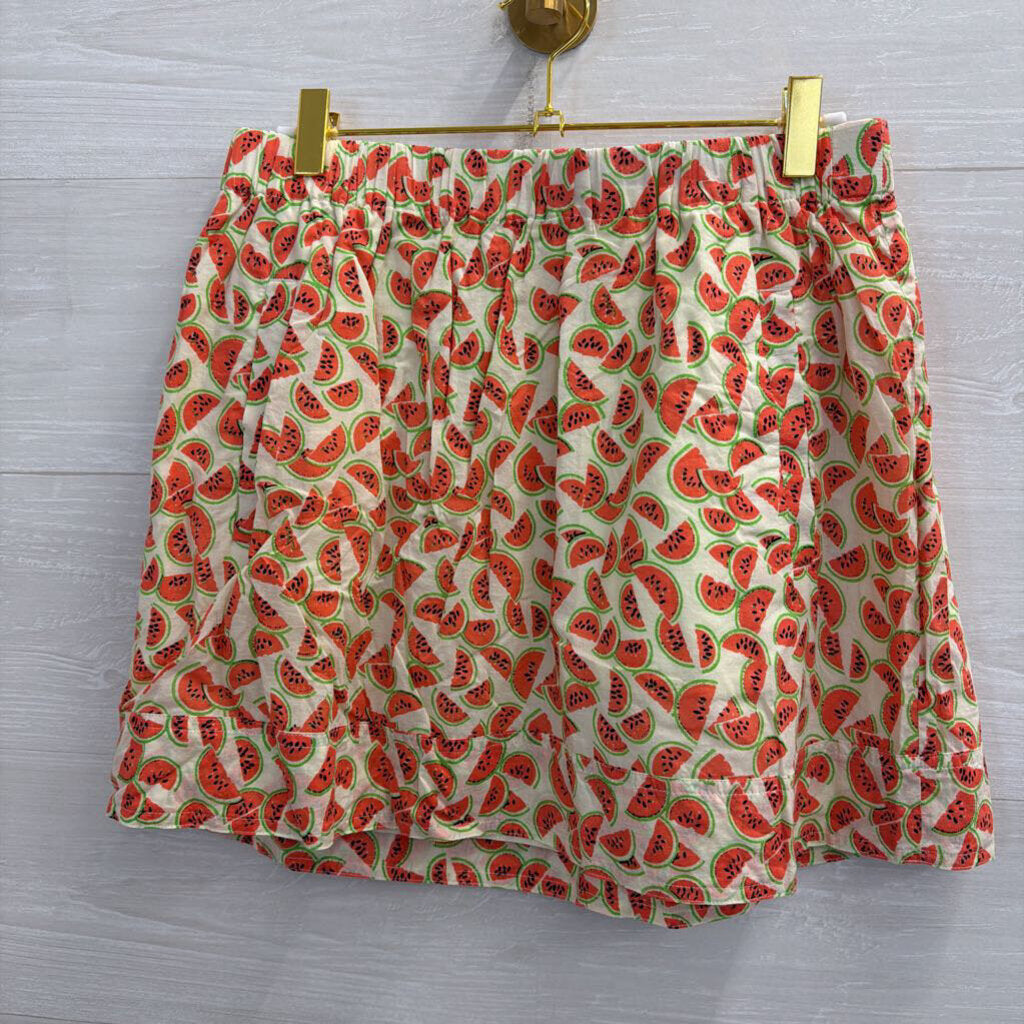 J Crew Beige/ Pink Watermelon Print Skirt Small