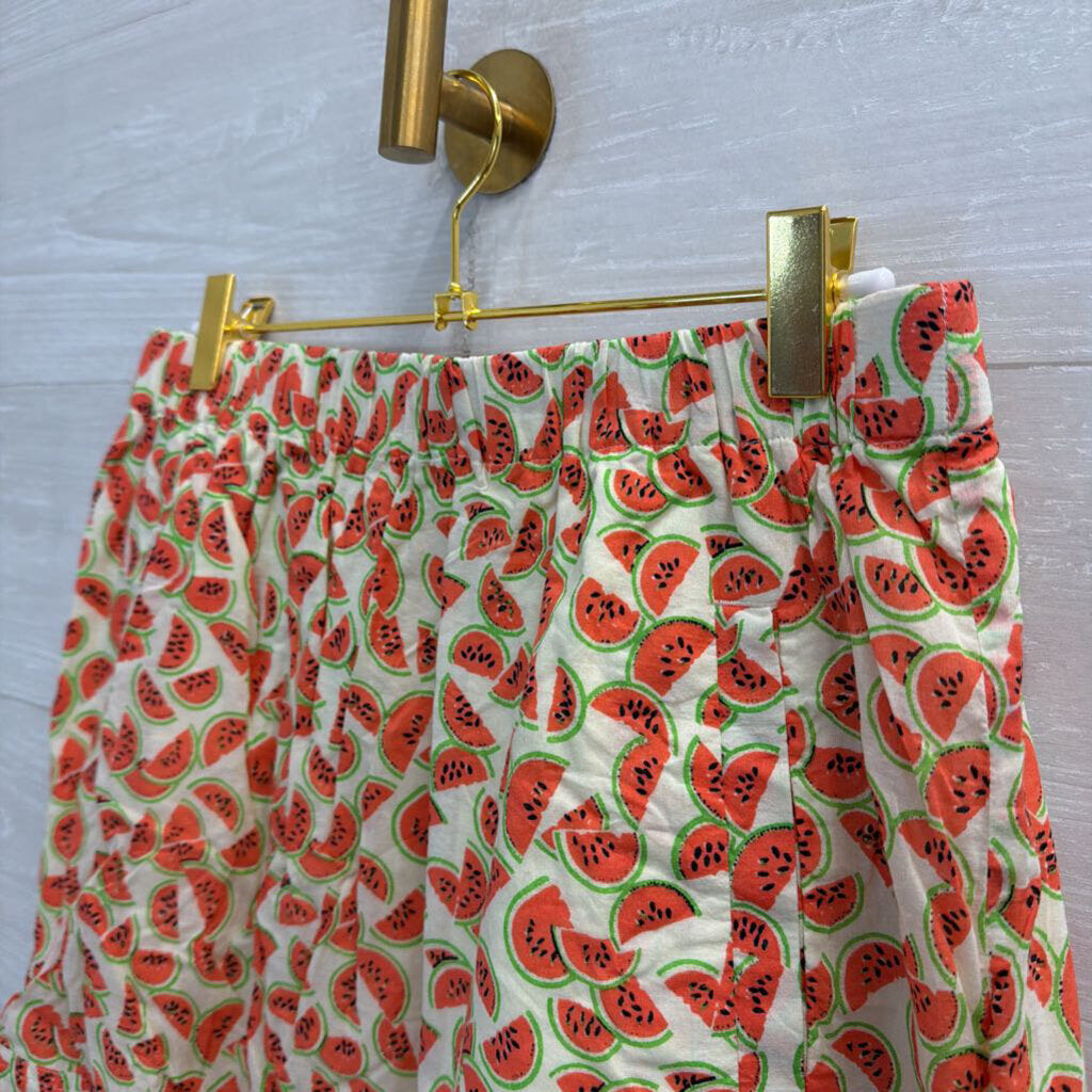 J Crew Beige/ Pink Watermelon Print Skirt Small