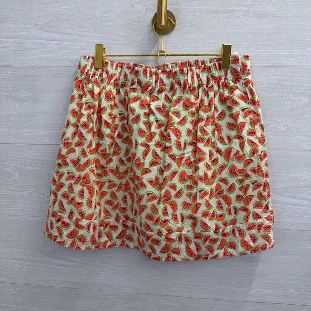 J Crew Beige/ Pink Watermelon Print Skirt Small