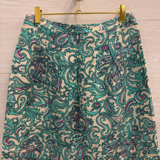 Loft Beige/ Blue Print Skirt 2