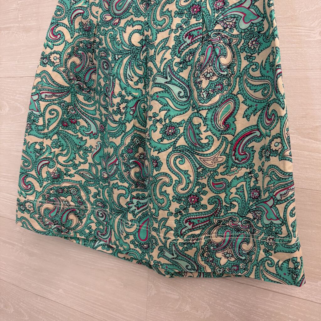 Loft Beige/ Blue Print Skirt 2
