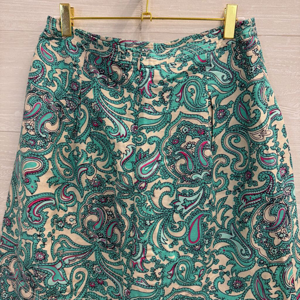 Loft Beige/ Blue Print Skirt 2