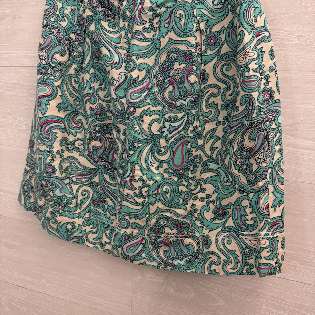 Loft Beige/ Blue Print Skirt 2