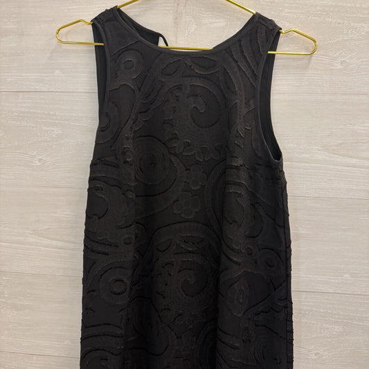 Loft Black Textured Print Shift Dress 0