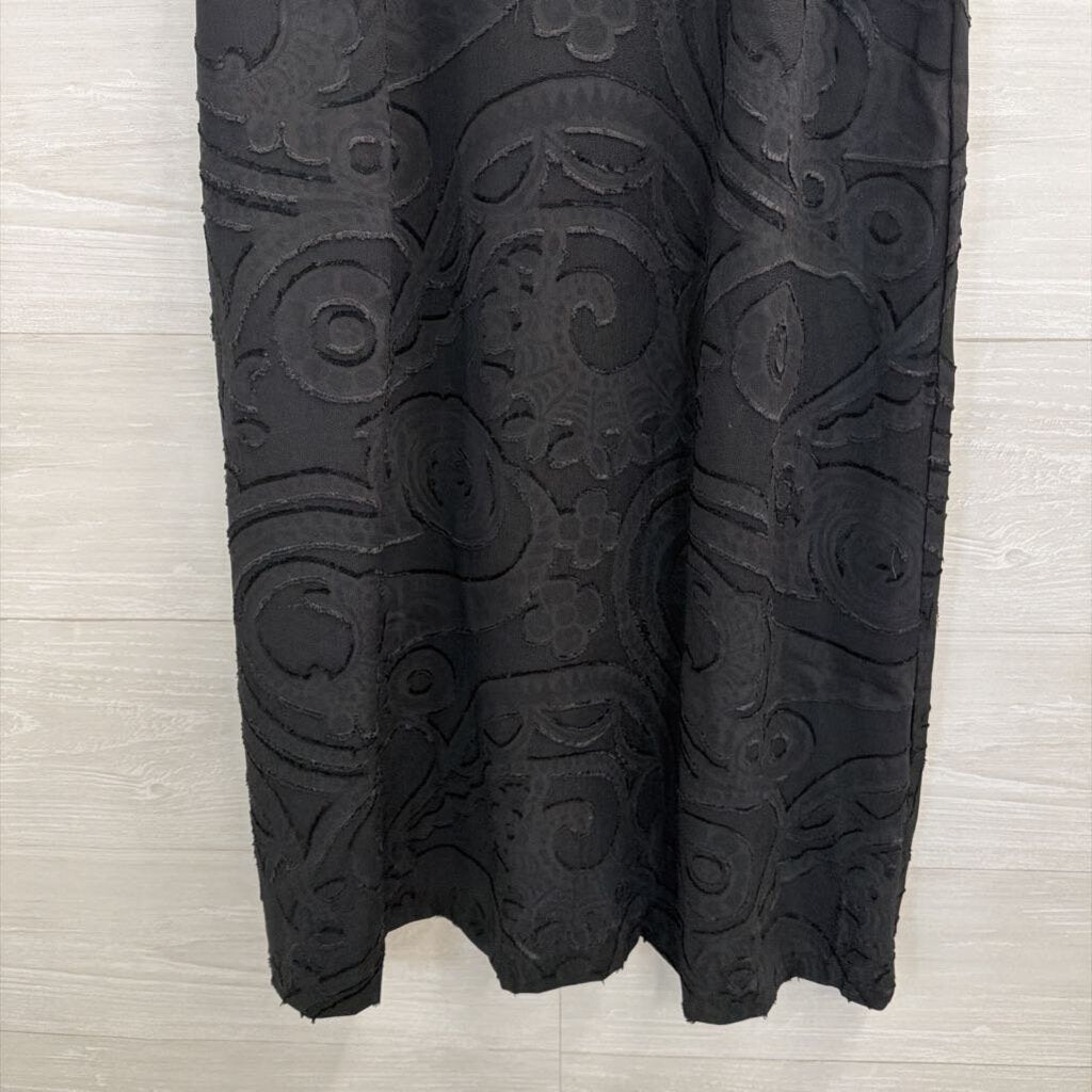 Loft Black Textured Print Shift Dress 0
