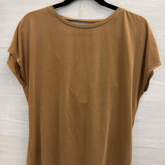 Green Envelope Brown Short Sleeve Top Medium