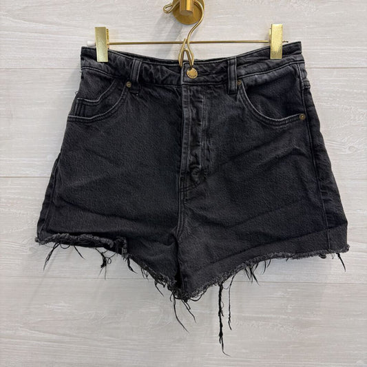 Rolla's Black Raw Hem Denim Shorts 27