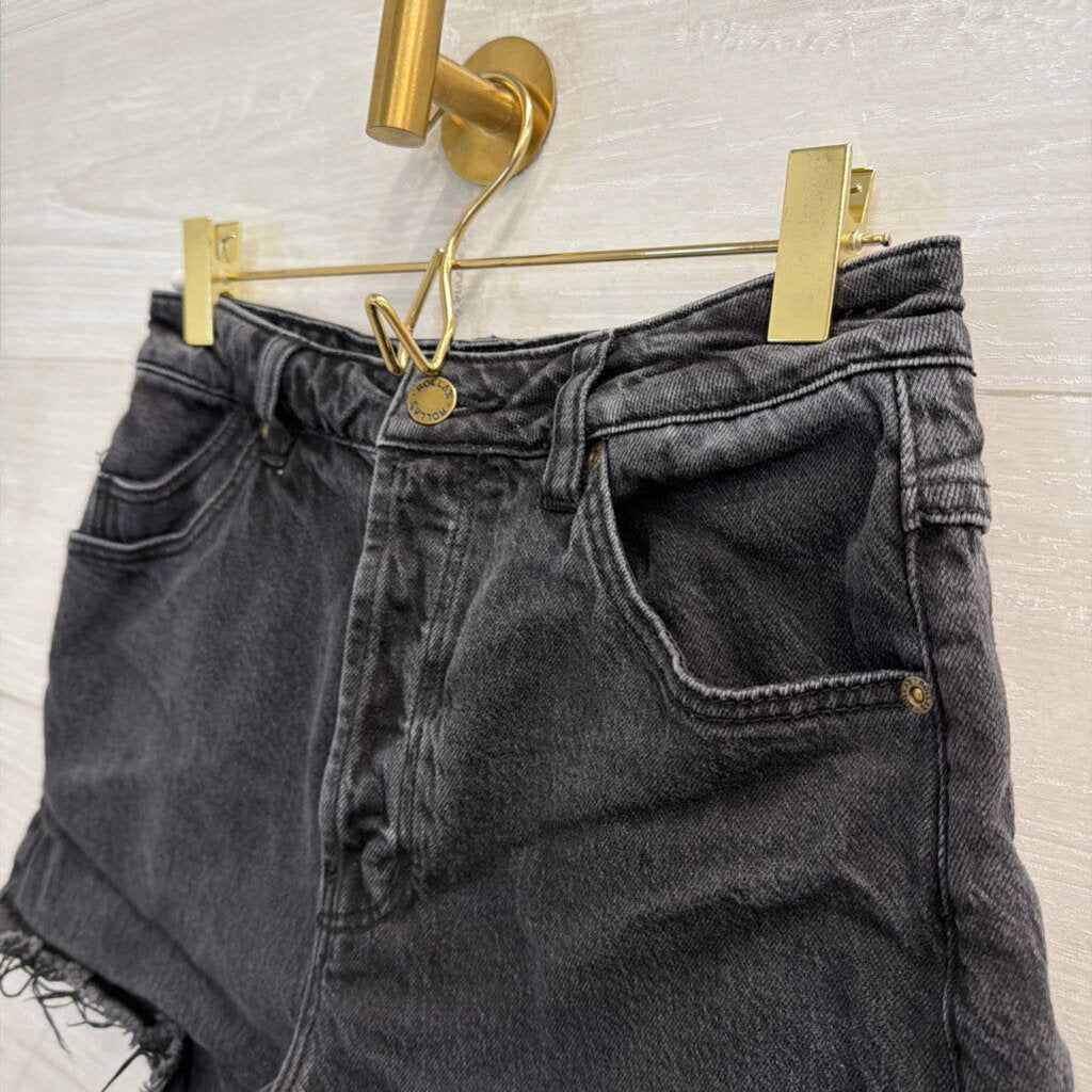 Rolla's Black Raw Hem Denim Shorts 27