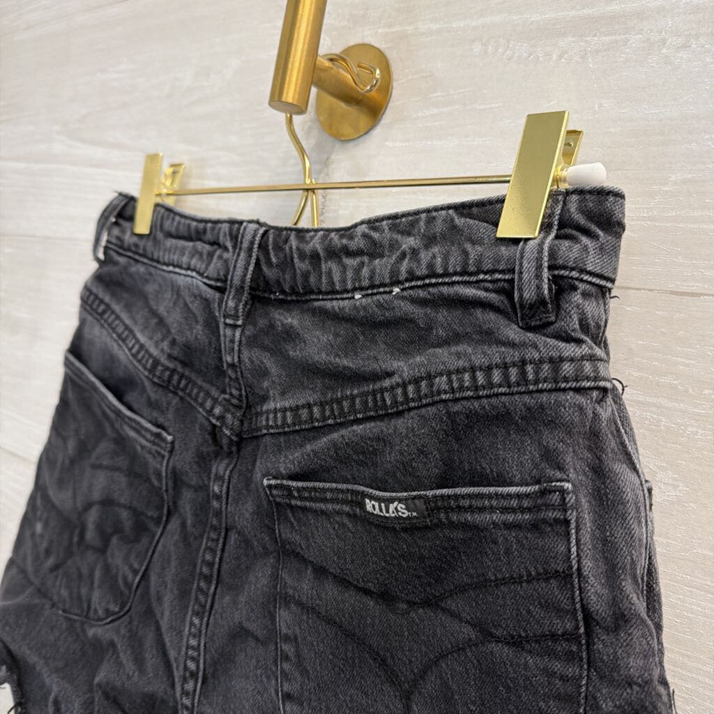 Rolla's Black Raw Hem Denim Shorts 27