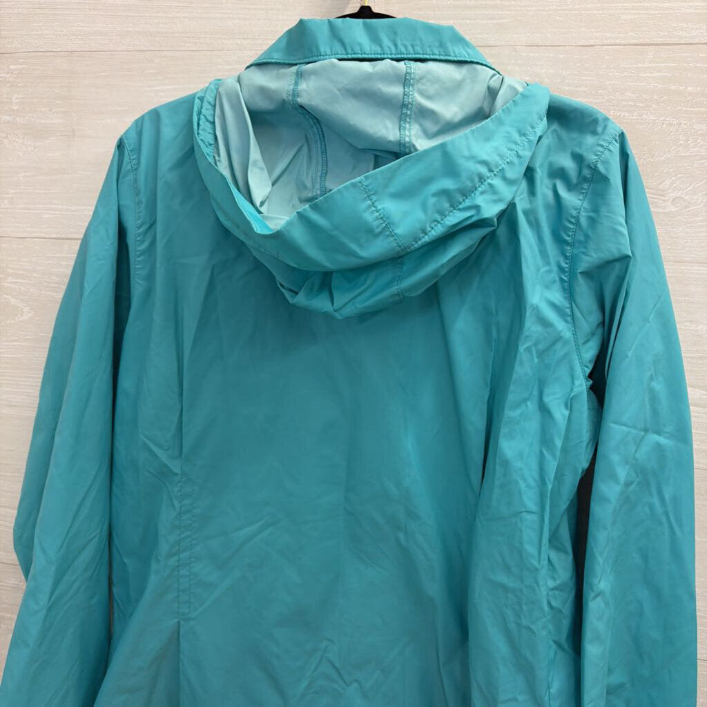 Columbia Blue Zip Up Hooded Windbreaker Jacket Large