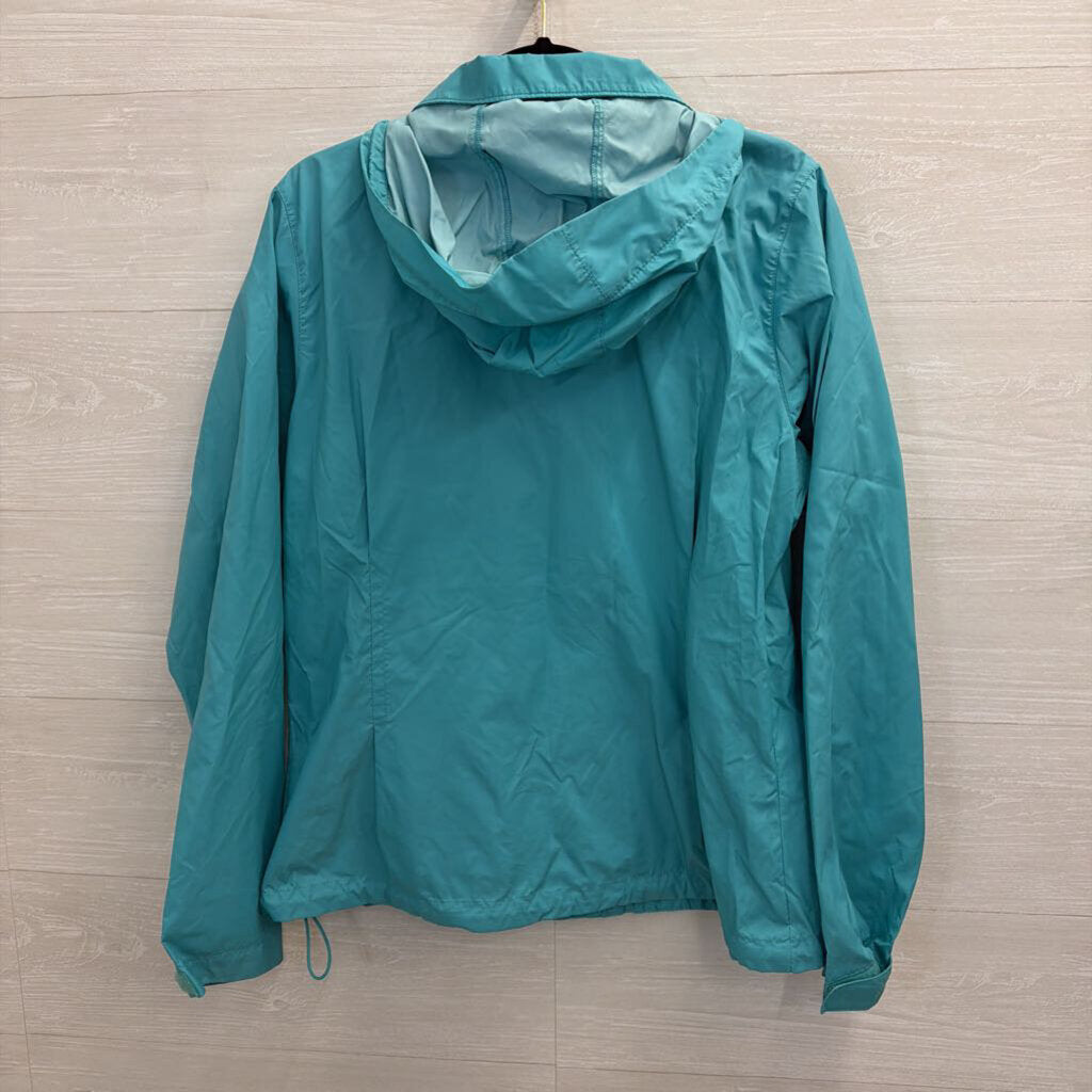 Columbia Blue Zip Up Hooded Windbreaker Jacket Large